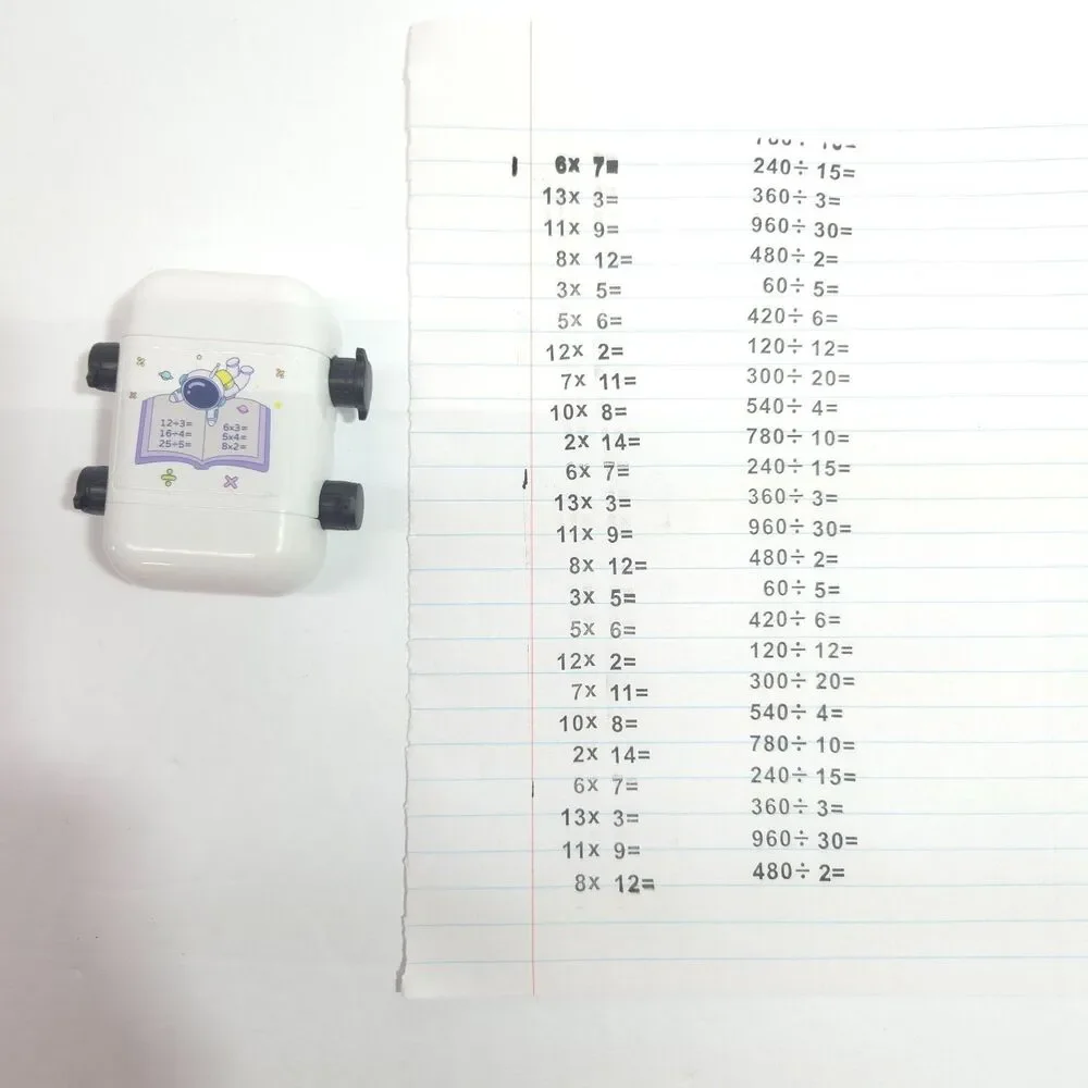 Astronaut Math Practice Roller Stamp White Plastic Rolling Wheel Learning Tool